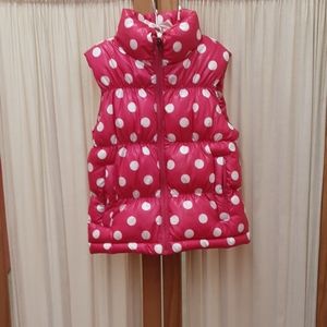 Milabam Girls Pink Polka Dot Puffer Vest Size 130